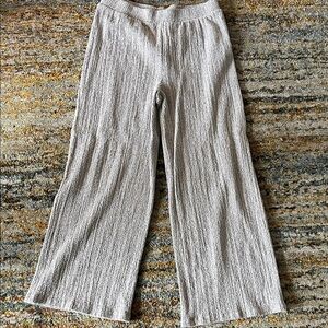 Zara Textured Gray Wide-Leg Pants